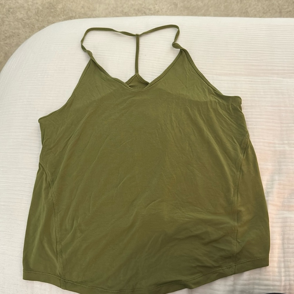 Lululemon modal silk yoga tie back tank green size 6